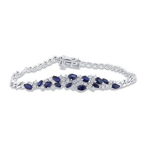 Elegant Silver and Blue Bracelet